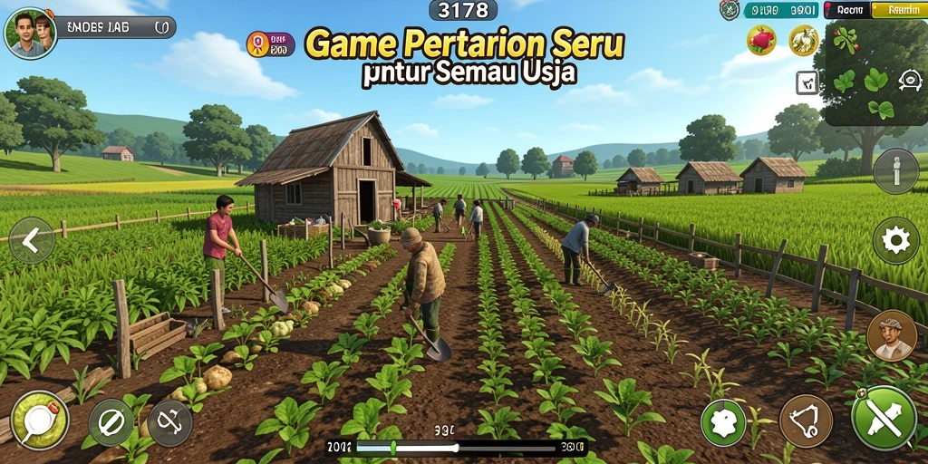 Tampilan gameplay menarik dalam 3178 dengan aktivitas bertani.