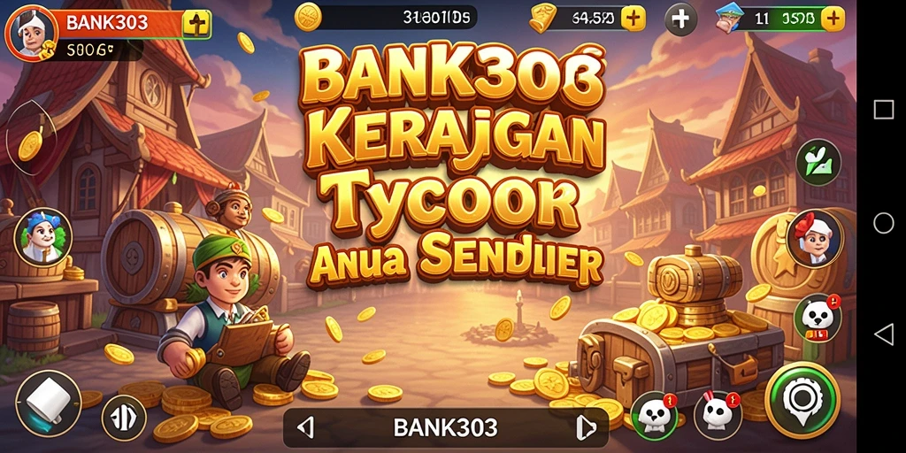 Tampilan gameplay BANK303 yang menarik dengan elemen Tycoon.