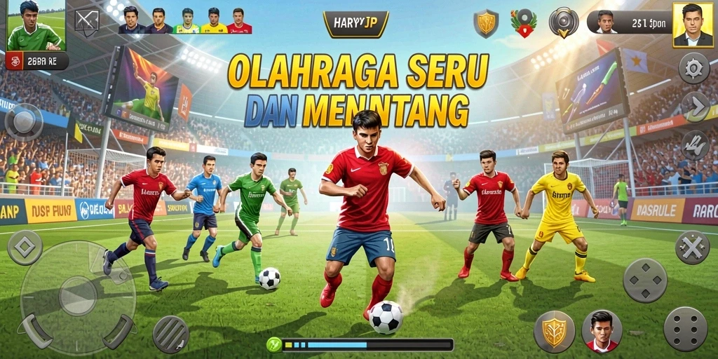 Tangkapan layar utama HARAPJP menunjukkan aksi seru dalam olahraga.