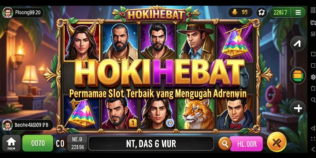 Tangkapan layar permainan HOKIHEBAT yang menunjukkan aksi slot seru.