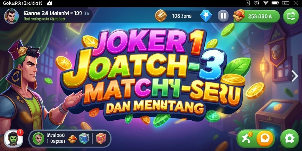 Tampilan gameplay seru dari JOKER11 dengan elemen match-3 yang menarik.