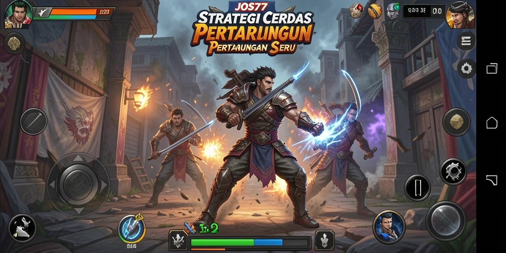 Screenshot JOS77 menampilkan karakter dan strategi dalam pertempuran.