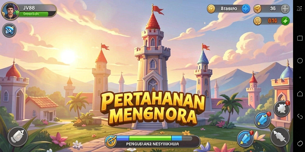 Tampilan menarik dari gameplay Tower Defense JV88.