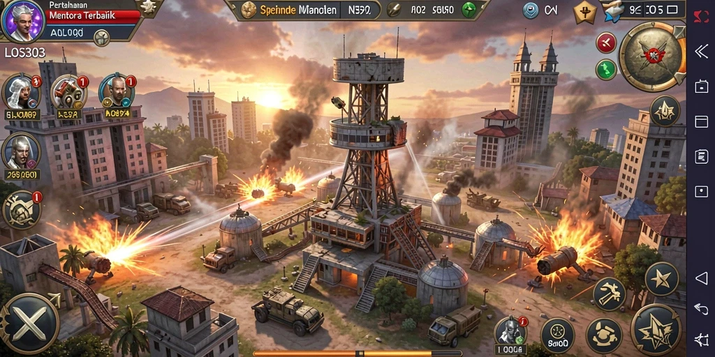 Tangkapan layar menunjukkan aksi seru gameplay Tower Defense.
