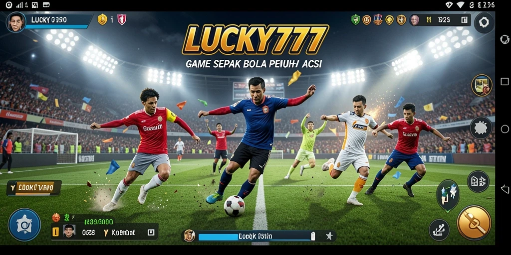 Tampilan gameplay yang menarik dari LUCKY777 dengan aksi sepak bola mendebarkan.