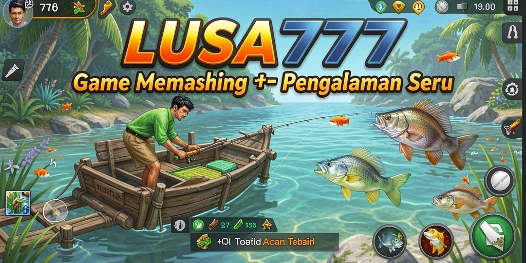 Screenshot gameplay LUSA777 menunjukkan aksi memancing yang seru dan grafis menakjubkan.