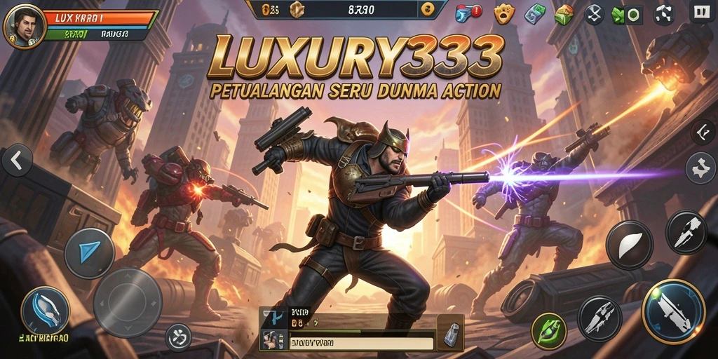 Tampilan dinamis dari gameplay LUXURY333 yang penuh aksi.