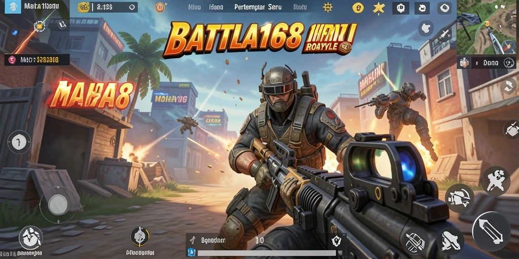 Tangkapan layar menunjukkan intensitas pertempuran dalam MAHA168 Battle Royale.