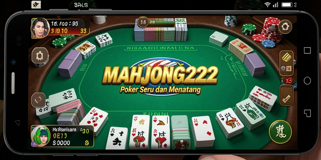Tampilan gameplay poker yang menarik di MAHJONG222.