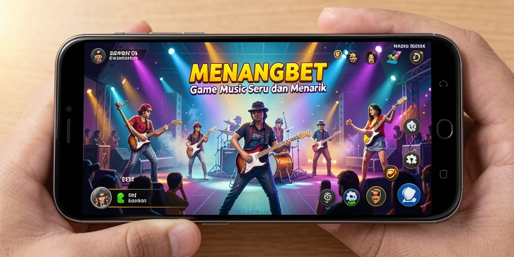 Tampilan gameplay seru di MENANGBET dengan berbagai lagu.