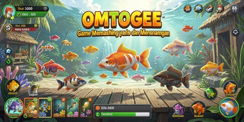 Screenshot gameplay OMTOGEL menunjukkan pemain asik memancing di laut.
