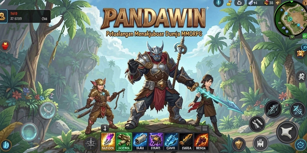Tampilan gameplay seru dalam dunia <strong>PANDAWIN</strong> yang penuh petualangan.