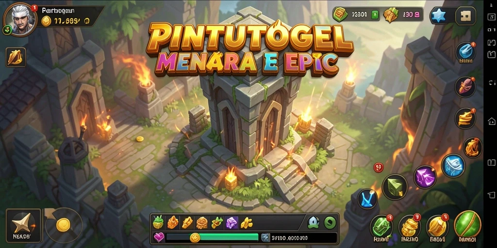 Tampilan gameplay PINTUTOGEL yang seru dalam pertahanan menara.