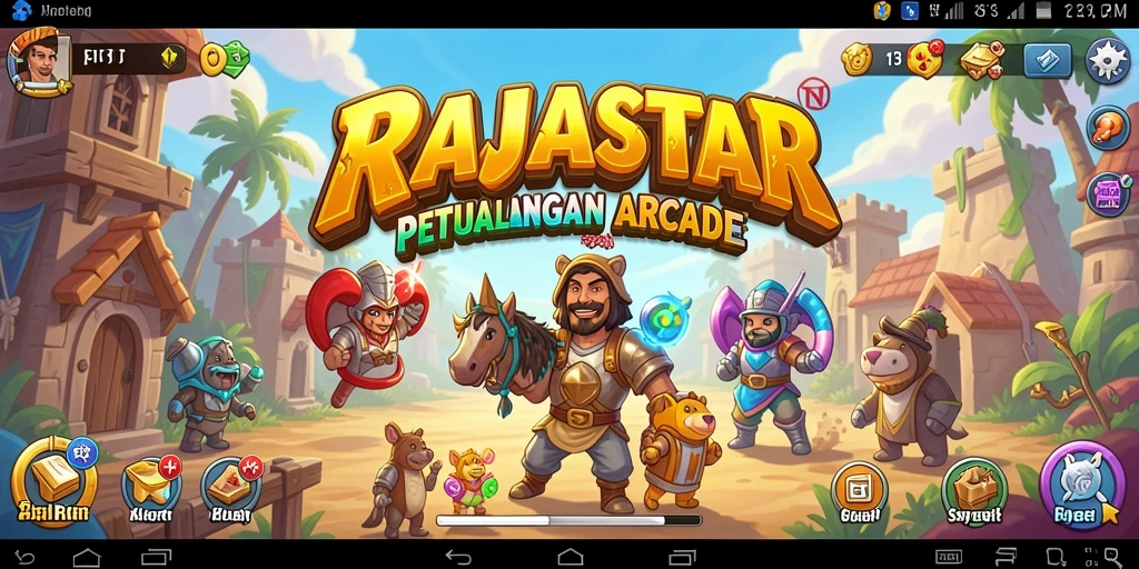 Tampilan seru dalam gameplay RAJASTAR yang menampilkan aksi arcade.