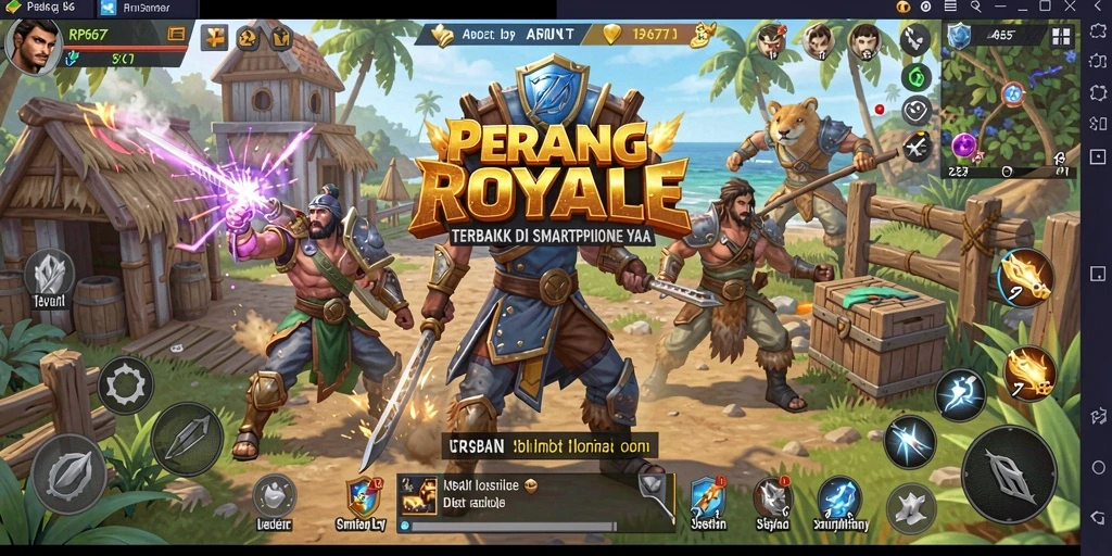 Tampilan seru dan mendebarkan dari gameplay RP6677 Battle Royale.