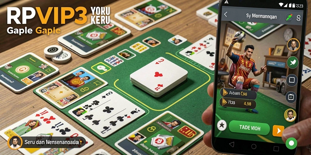 Tampilan gameplay Gaple yang seru di RPVIP3 dengan interaksi pemain.