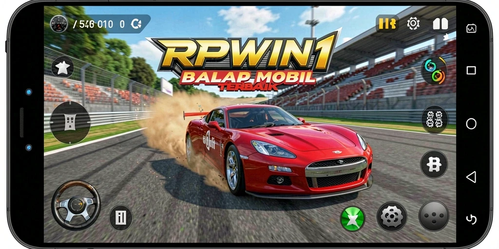 Tampilan asyik dari gameplay balap mobil yang mendebarkan.