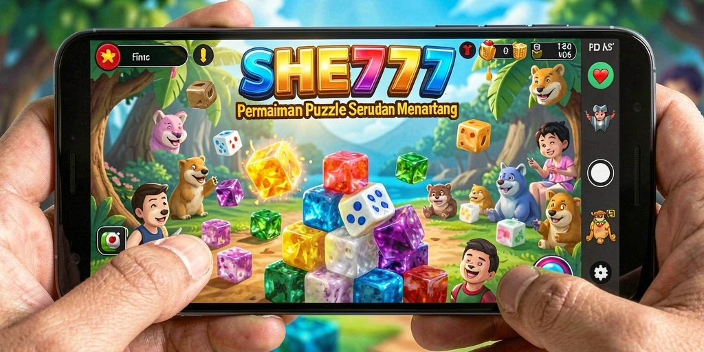 Screenshot gameplay SHE777 menampilkan teka-teki yang menarik dan penuh warna.