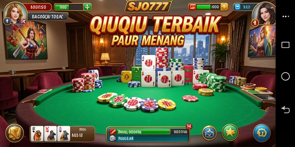 Tampilan gameplay seru dalam permainan QiuQiu SJO777.