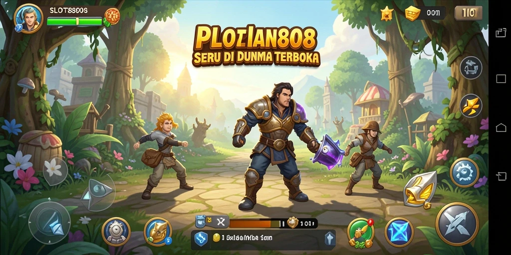 Screenshot gameplay SLOT8808 menampilkan petualangan di dunia terbuka.