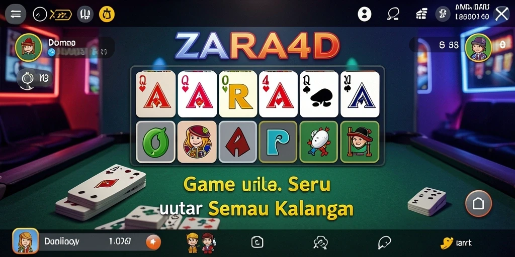 Tampilan gameplay seru dalam ZARA4D yang menampilkan aksi Domino.